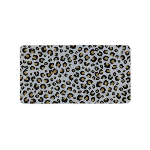 Silver Gold Glitter Black Leopard Print Label