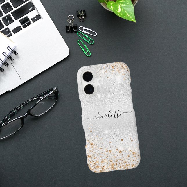 Silver gold glitter  name Case-Mate iPhone case (Creator Uploaded)