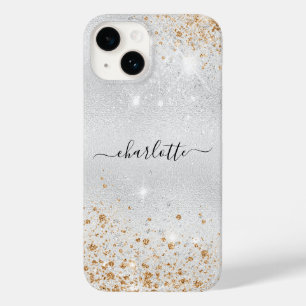 Silver gold glitter  name Case-Mate iPhone 14 case