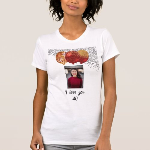 Silver  Gold Glitter Red Balloons Guest of Honor T_Shirt