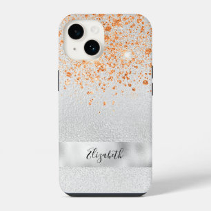 Silver gold glitter sparkles name iPhone 14 case