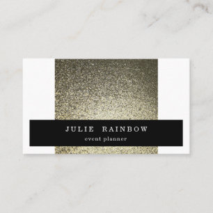 Silver Gold Glitter V3 Modern Trendy Event Planner Business Card