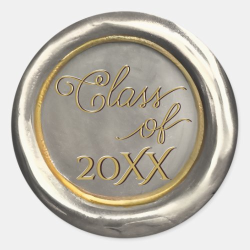 Silver  Gold Graduation Class Wax Seal Stickers
