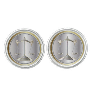 Silver & Gold Justice Symbol Scales Cufflinks