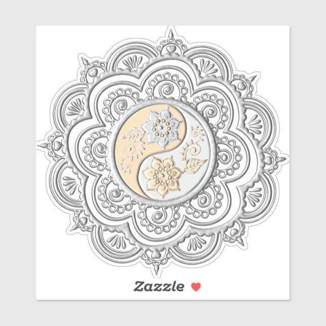 Silver & Gold Mandala Sticker (Sheet)
