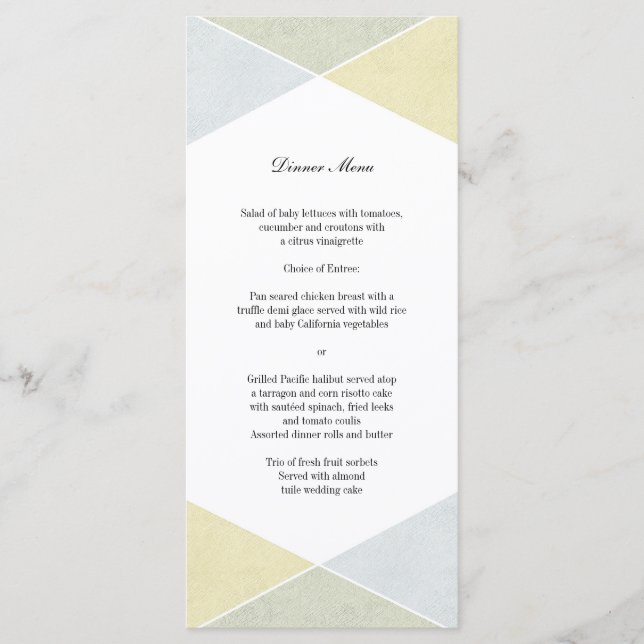 Silver Gold Metal Look Industrial Chic Menu (Front)