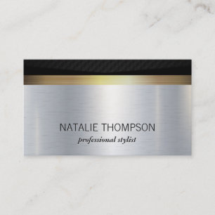 Silver Gold Metallic Background Black Mesh Business Card