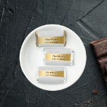 silver gold name script modern minimalist hershey's miniatures<br><div class="desc">A classic silver background,  decorated with a faux gold frame.  Personalize and add your name and age. The name is written with a stylish hand lettered style script.  For both him and her.</div>