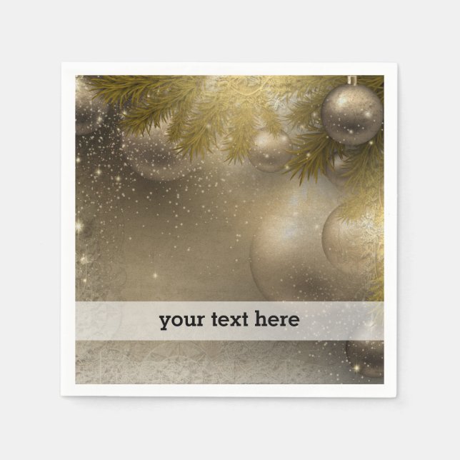 Silver gold ornaments paper napkins (Front)