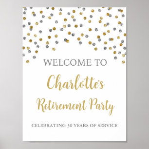 Silver Gold Retirement Party 8.5x11 Poster