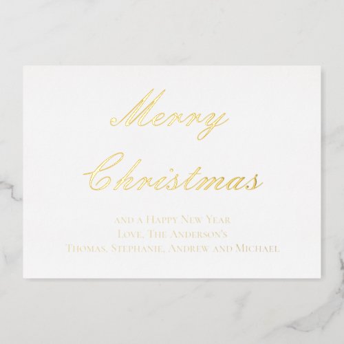 Silver Gold Rose Gold Foil Christmas Holiday Card