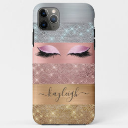 Silver Gold Rose Gold Glitter Beauty Eyelash iPhone 11 Pro Max Case