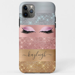 Silver Gold Rose Gold Glitter Beauty Eyelash iPhone 11 Pro Max Case