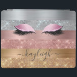 Silver Gold Rose Gold Glitter Beauty Eyelash iPad Smart Cover<br><div class="desc">Modern, glam, faux silver, gold and rose gold color glitter stripes iPad Cover. This design features faux sparkle glitter stripes and brushed metal in silver, gold, and blush pink rose gold color glitter, eyelashes, name or monogram text template. The name is written with a beautiful hand lettered style script. If...</div>