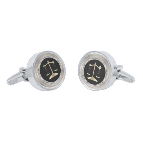 Silver  Gold Scales of Justice   Lawyer   Cufflinks
