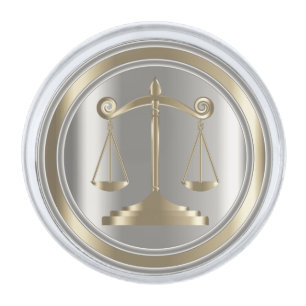 Silver & Gold   Scales of Justice   Lawyer Finish Lapel Pin