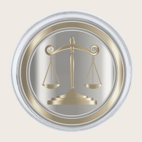 Silver & Gold | Scales of Justice | Lawyer Silver Finish Lapel Pin