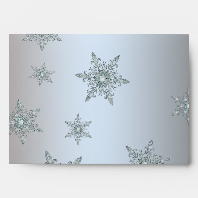 Silver & Gold Snowflake Christmas Envelopes (Front)