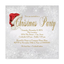 Silver Gold Snowflake Christmas Party Invitation