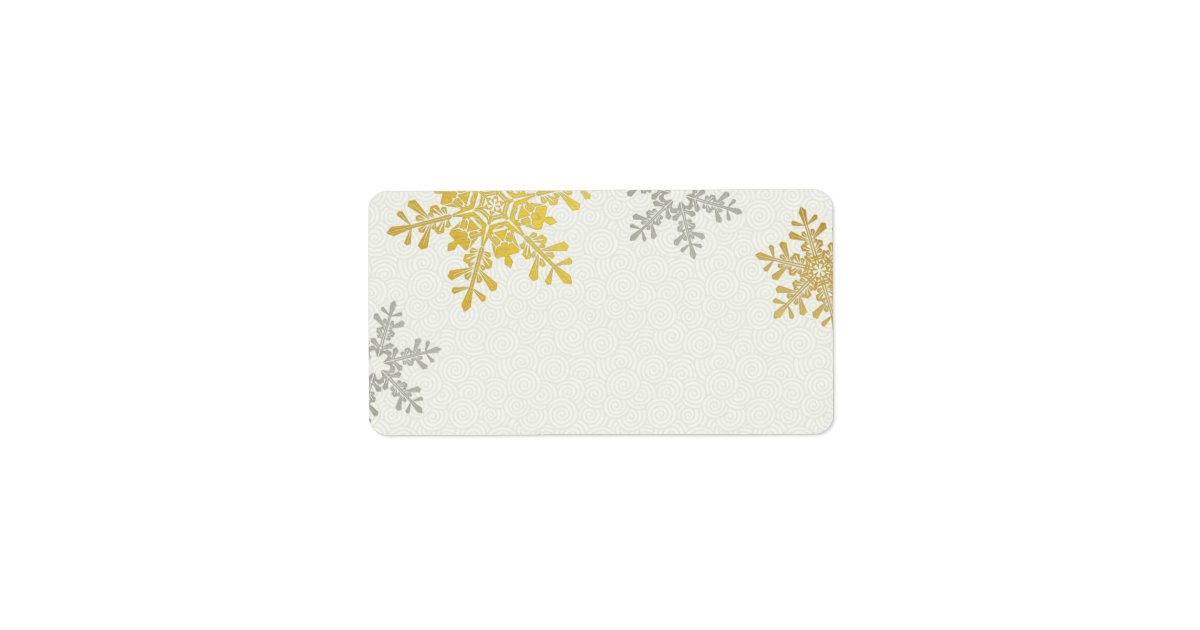 Silver Gold Snowflake Winter Wedding Blank Label | Zazzle.com