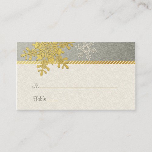Silver Gold Snowflake Winter Wedding Place Cards Business Card