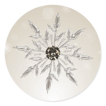 silver gold snowflakes winter wedding stickers