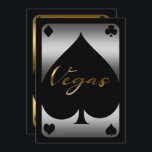 Silver & Gold Spade Casino Las Vegas 21st Birthday Invitation<br><div class="desc">Customize for any event</div>