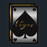 Silver & Gold Spade Casino Las Vegas 21st Birthday Invitation<br><div class="desc">Customize for any event</div>