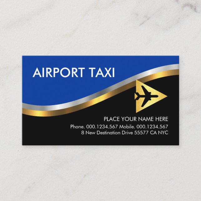 Silver Gold Wave Blue Sky Liftoff Business Card (Front)