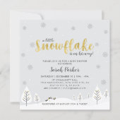 Silver & Gold Winter Wonderland Boy Baby Shower Invitation (Front)