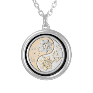 Silver & Gold Yin Yang Plated Necklace