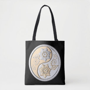Silver & Gold Yin Yang Tote Bag