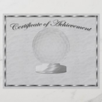Silver Golf Certificate Of Achievement Flyer by Firecrackinmama at Zazzle