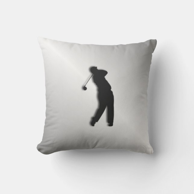 Silver Golf Design Throw Pillow (Front)