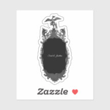 Silver Gothic Mirror Wedding Envelope Monogram Sti