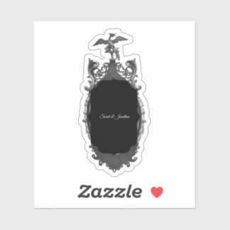 Silver Gothic Mirror Wedding Envelope Monogram Sti Sticker
