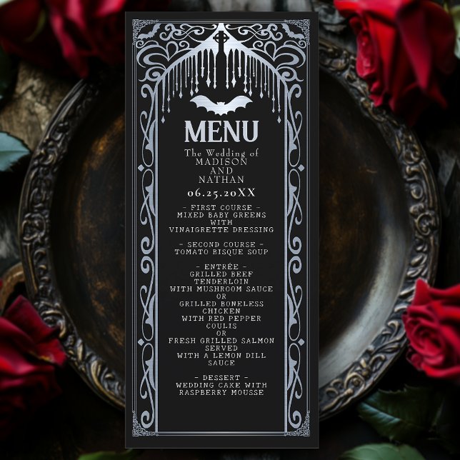 Silver Gothic Vampire Cathedral Wedding Menu (Creator Uploaded)
