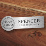 Silver gradient add logo business staff employee name tag