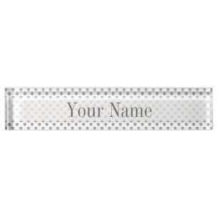 Silver Gradient Polka Dots by Shirley Taylor Desk Name Plate