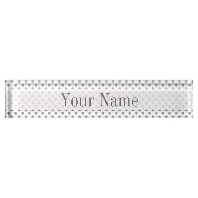Silver Gradient Polka Dots by Shirley Taylor Desk Name Plate (Front)