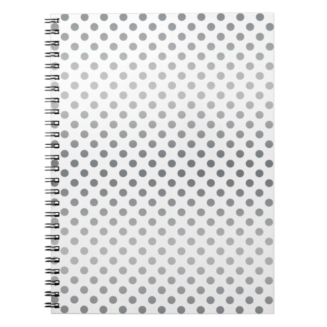 Silver Gradient Polka Dots by Shirley Taylor Notebook (Front)