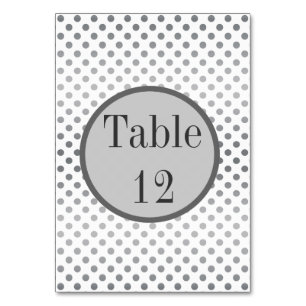 Silver Gradient Polka Dots by Shirley Taylor Table Number