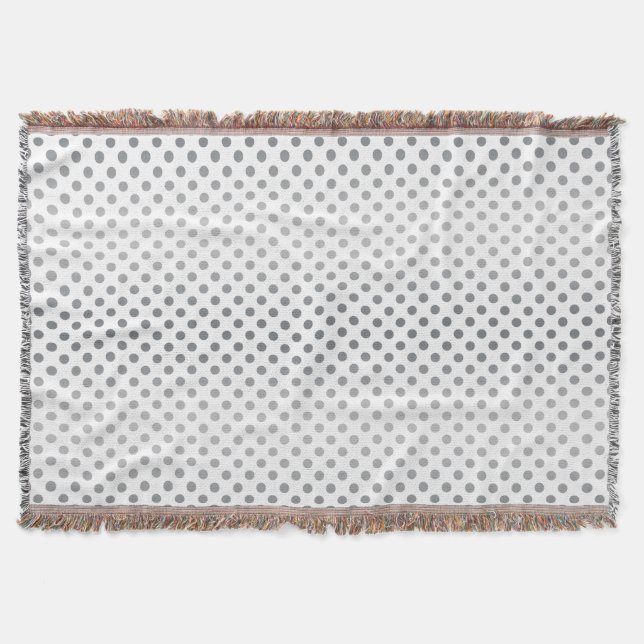 Silver Gradient Polka Dots by Shirley Taylor Throw Blanket (Front)