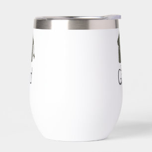 Silver graduation cap glitter add name grad year c thermal wine tumbler