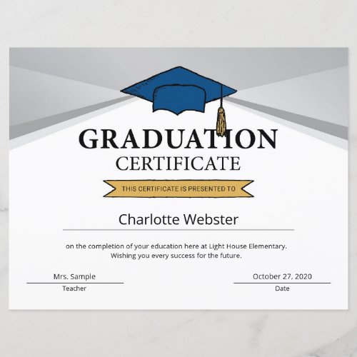 Silver Graduation Completion Certificate PDF