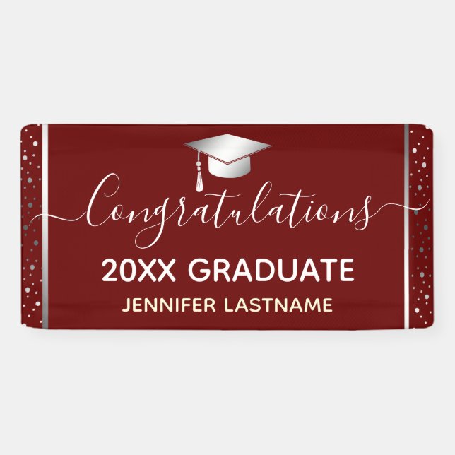 Silver Graduation Party Budget Banner (Horizontal)