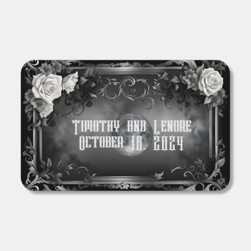 Silver Gray and Black Moonlight and Flowers Goth Matchboxes