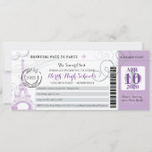 Silver Gray and Purple Night in Paris School Prom Invitation (Front)