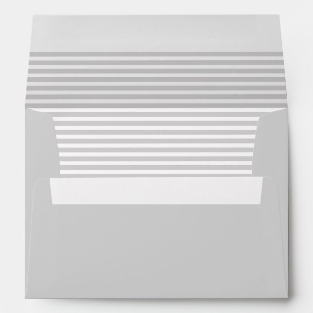 Silver Gray and White Striped Envelope (Back (Bottom))