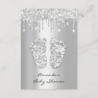 Silver Gray Baby Girl Boy Shower  Feet Invitation